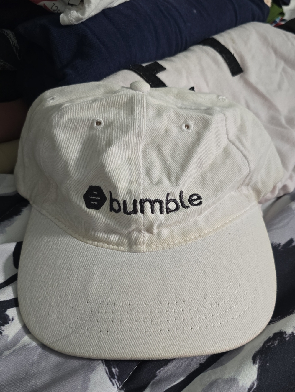 Bumble White Logo Baseball Cap - Unisex Casual Hat